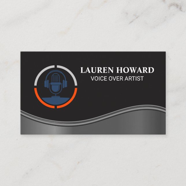 Studio Microphone | Sound Engineer Singer Business Card (Front)
