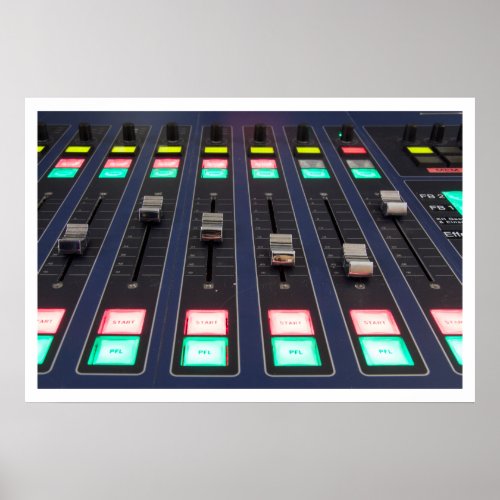 Studio Mixer Panel Closeup Poster