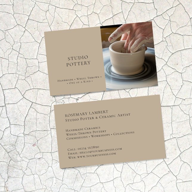 Studio Pottery Handmade Ceramic Artist Pottery  Business Card (Creator Uploaded)