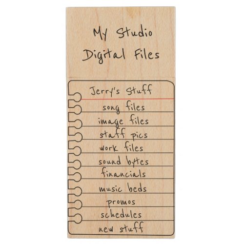 Studio Production Radio Podcast Digital Media Wood Flash Drive