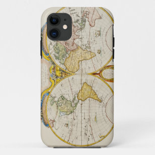 Studio shot of antique world map iPhone 11 case