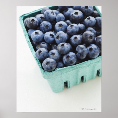 Studio shot of blueberries poster