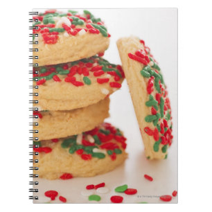 Studio Shot of christmas cookies with sprinkles Notebook