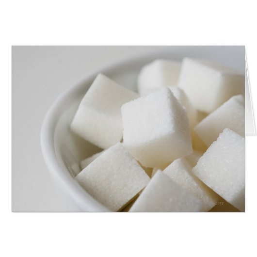 Studio shot of sugar cubes in bowl cards (Front Horizontal)