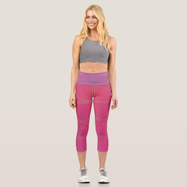Studio to Street Minimal Pattern | Custom Pop Capri Leggings (Front)