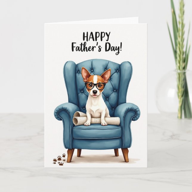 Studious Pup Fathers Day Card (Front)