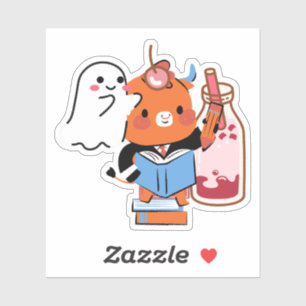 Studious Red Bull & Cherry Ghost Boba Sticker