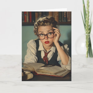 Studious Woman in Vintage Style Invitation