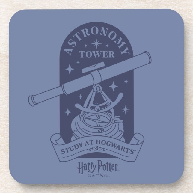 Study at HOGWARTS™ Astronomy Tower Beverage Coaster (Front)