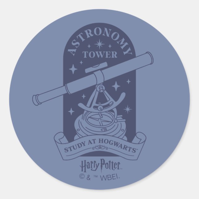 Study at HOGWARTS™ Astronomy Tower Classic Round Sticker (Front)