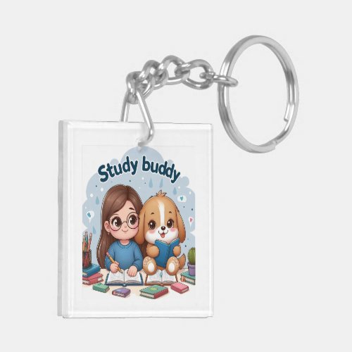 Study Buddy School Acrylic Keychain