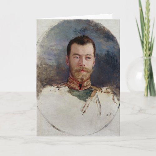 Study for a portrait of Tsar Nicholas II  1898 Holiday Card