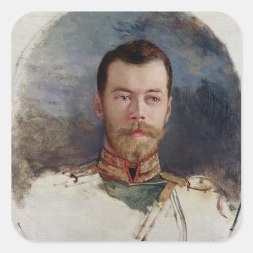 Study for a portrait of Tsar Nicholas II  1898 Square Sticker