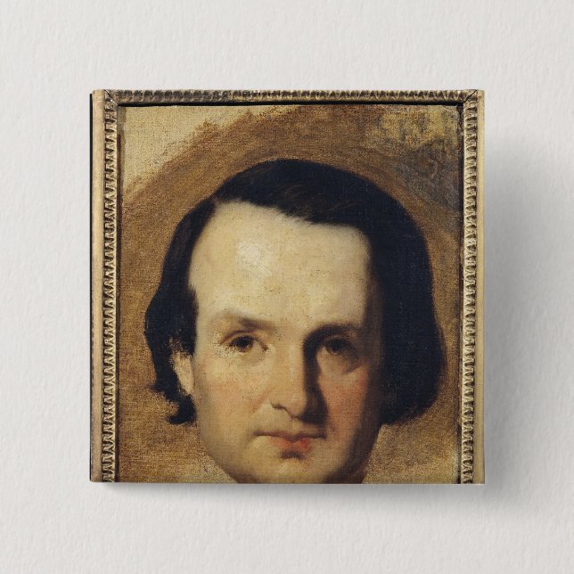 Study for a portrait of Victor Hugo  c.1836 Button (Front)