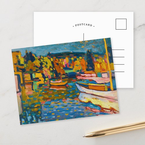 Study for Autumn Landscape with Boats  Kandinsky Postcard