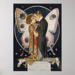 Study for Butterfly Couple - Art Déco Poster