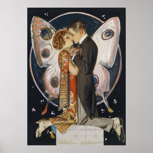 Study for Butterfly Couple _ Art Dco Poster