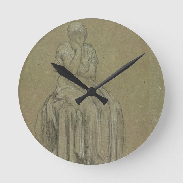 Study for Solitude, c.1890 (chalk on paper) Round Clock (Front)