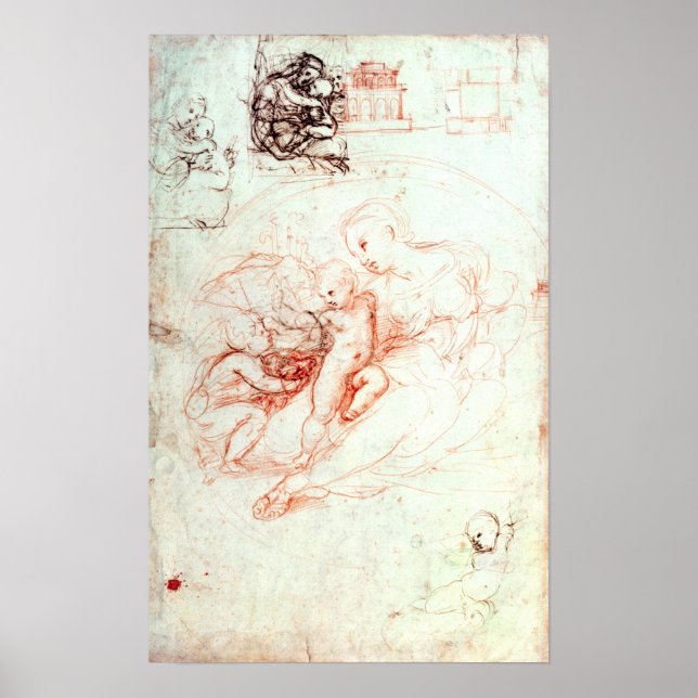 Study for the Alba Madonna, c.1508-09 Poster (Front)