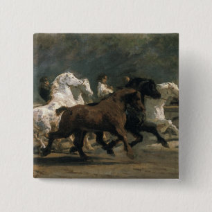 Study for the Horsemarket, 1900 Pinback Button