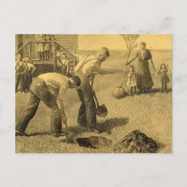 Study for Tree Planting Group, 1937 by Grant Wood Postcard (Front)