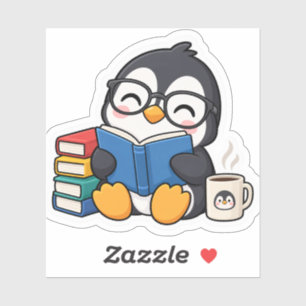 Study Fuel – Bookworm Penguin Cute Student Sticker