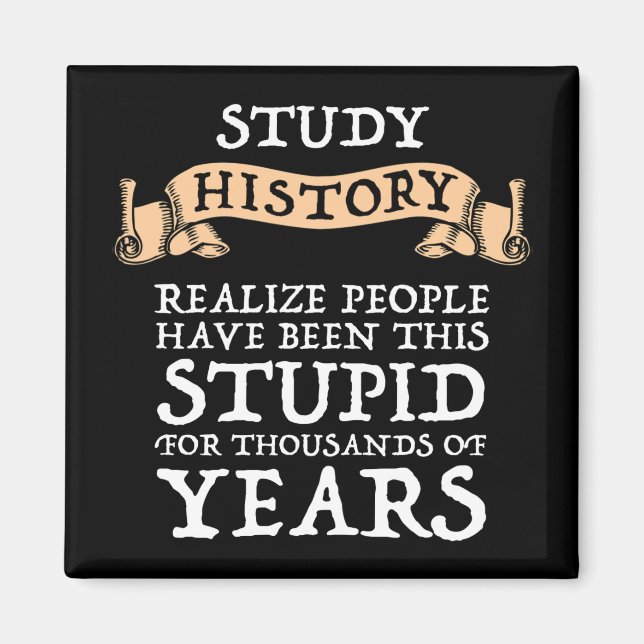 Study History - Realize People Have Been Stupid Magnet (Front)