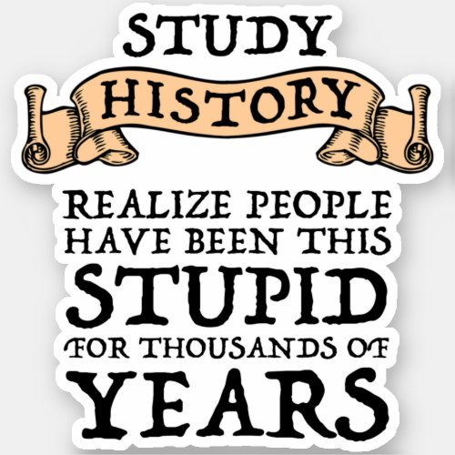 Study History _ Realize People Have Been Stupid Sticker