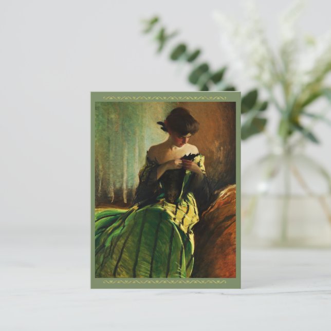 Study in Black and Green by John White Alexander  Postcard (Standing Front)