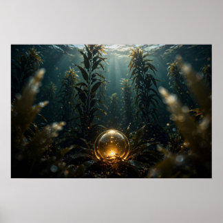 Study in Kelp — Glowing Sphere in Kelp Forest Poster