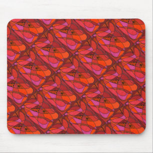 "Study in Reds" Tiled Abstract Design Mousepad