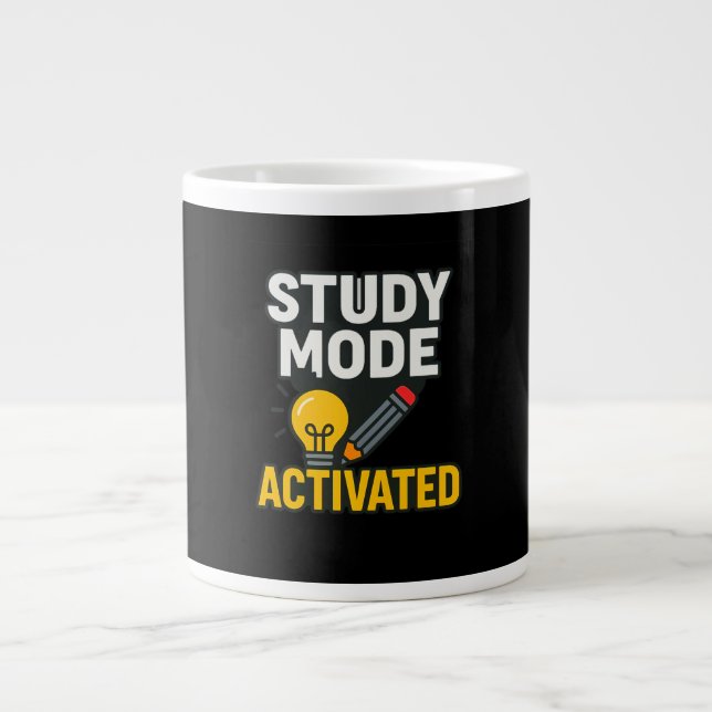 Study Mode Activated • Focused Giant Coffee Mug (Front)
