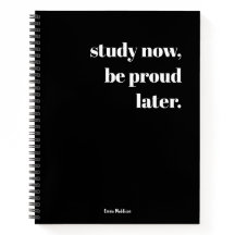 Study Now Be Proud Later Retro Black White Modern