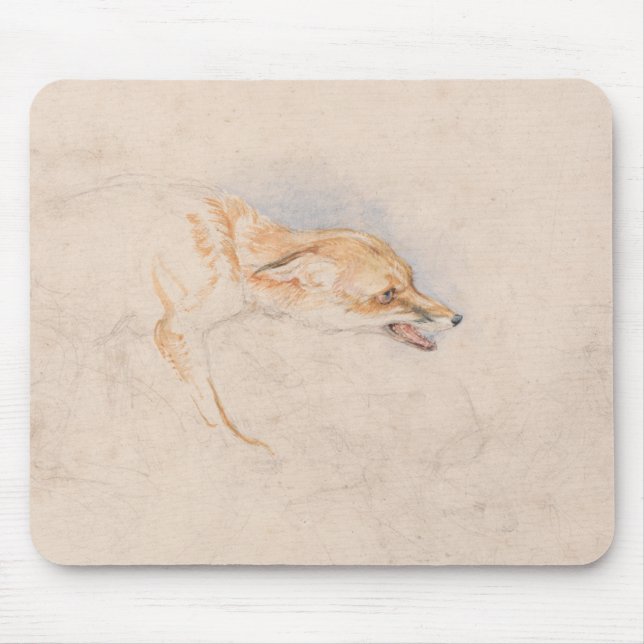 Study of a Crouching Fox (by John Frederick Lewis) Mouse Pad (Front)