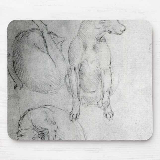 Study of a dog and a cat, c.1480 mouse pad (Front)