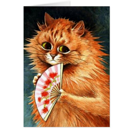 Study of a Ginger Cat - Louis Wain artwork Cards (Front)