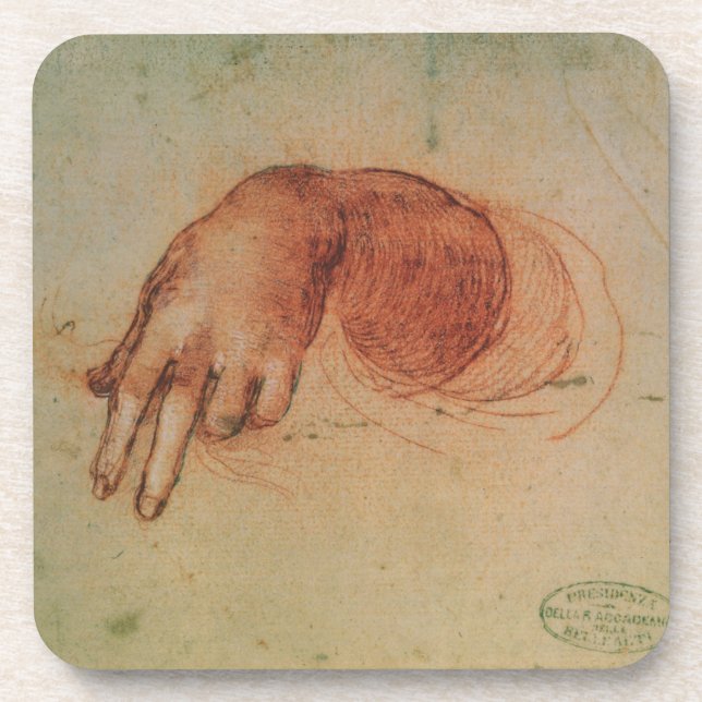 Study of a hand (red chalk on paper) beverage coaster (Front)