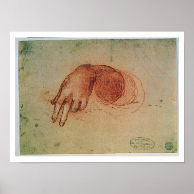 Study of a hand (red chalk on paper) poster (Front)