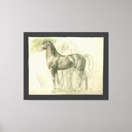 Study of a Horse by Edgar Degas Vintage Fine Art Canvas Print
