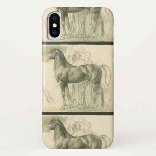 Study of a Horse by Edgar Degas Vintage Fine Art iPhone X Case