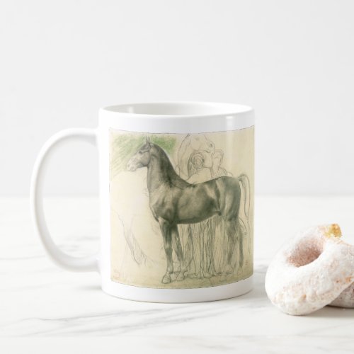 Study of a Horse by Edgar Degas Vintage Fine Art Coffee Mug