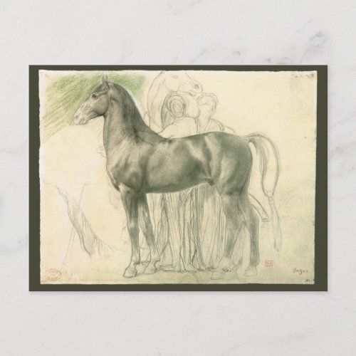 Study of a Horse by Edgar Degas Vintage Fine Art Postcard