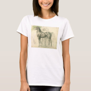 Study of a Horse by Edgar Degas, Vintage Fine Art T-Shirt