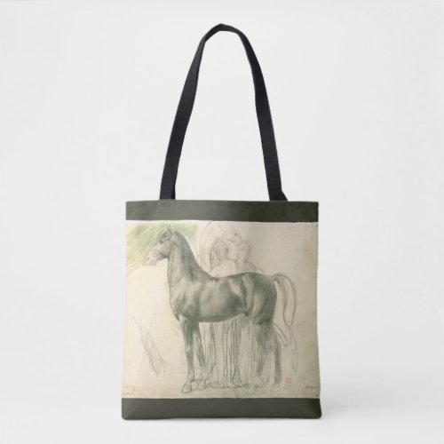 Study of a Horse by Edgar Degas Vintage Fine Art Tote Bag