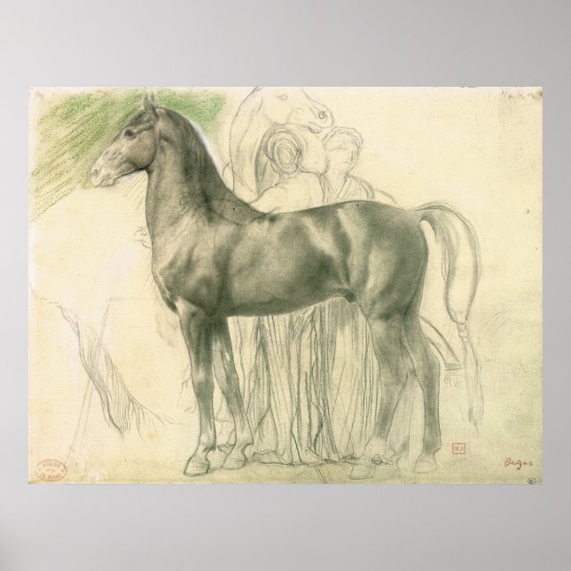 Study of a horse with figures poster (Front)