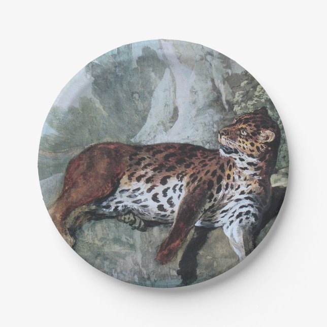 Study of a Leopard (by Jean-Baptiste Oudry) Paper Plates (Front)