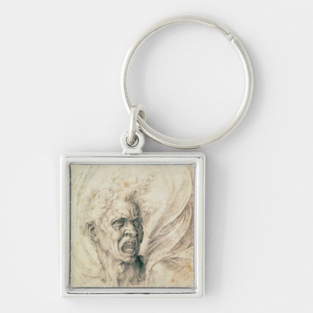 Study of a man shouting keychain (Front)
