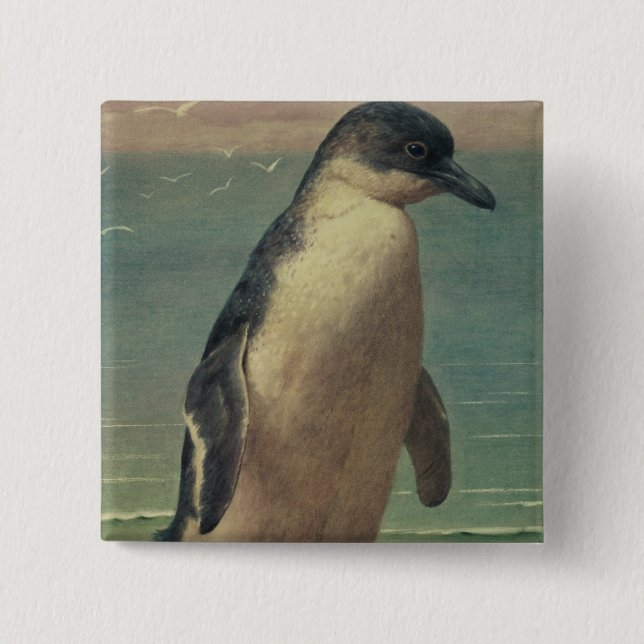 Study of a Penguin Pinback Button (Front)