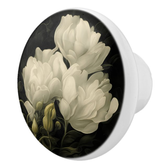 Study of a Peony Flower Ceramic Knob (Right)