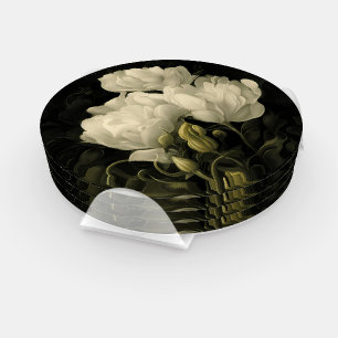 Study of a Peony Flower Coaster Set